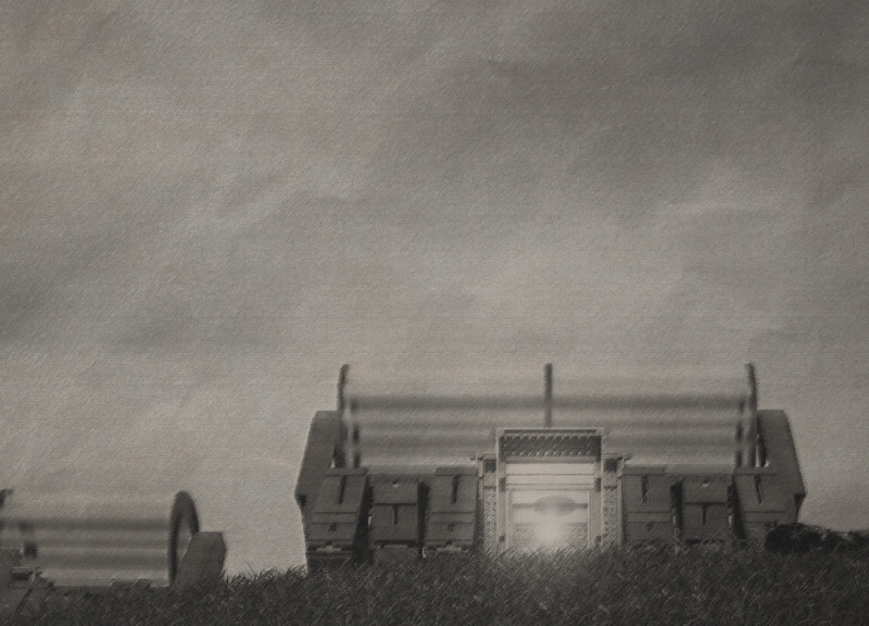 Kinetic Structure Crafted from Steel and Wood with Integrated Wind Power Mechanism