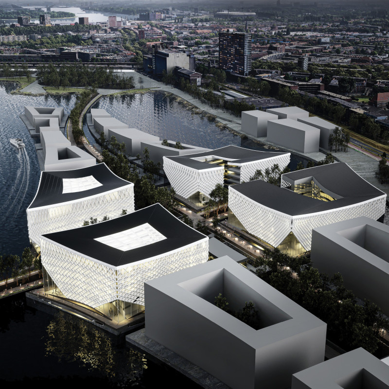 Curvilinear Facades Enhanced by Lightweight Concrete and Solar Panels in a Sustainable Community Hub