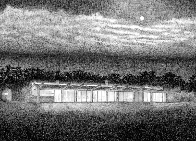 Perforated Concrete Facade and Native Landscaping Define Coastal Family Residence