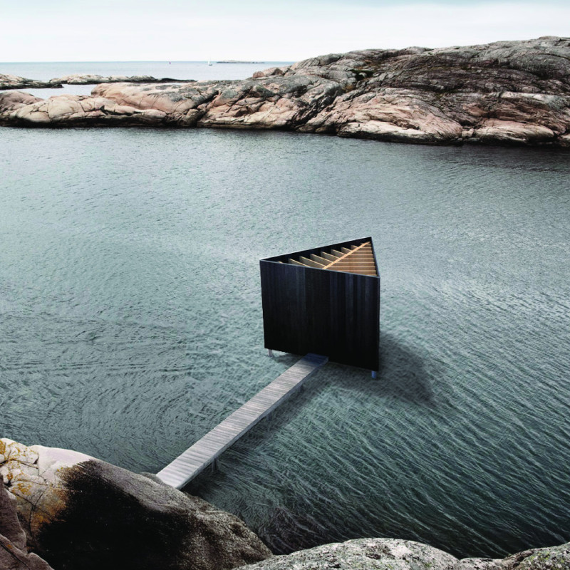 Charred Wooden Structures Featuring Triangular Geometry for Ecologically Sensitive Retreats