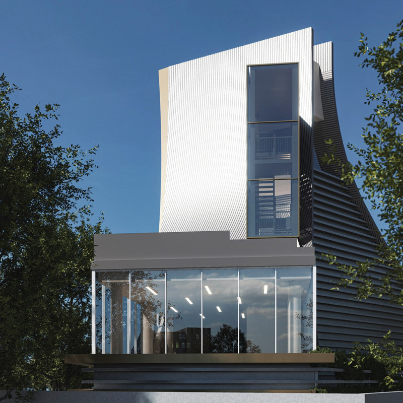 Curvilinear Design Utilizing Transparent Facades and Local Wood for Community Wellness