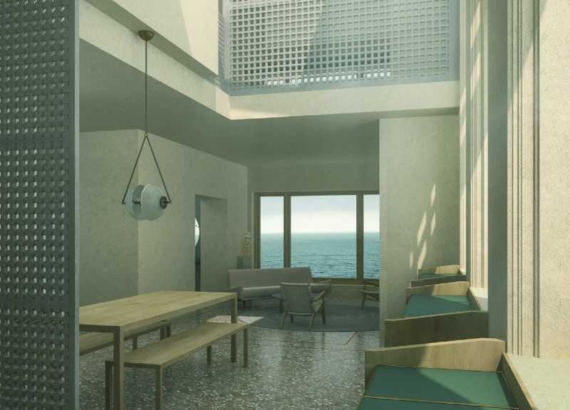 Reimagining Coastal Living with Recycled Glass and Mahogany in a Historic Urban Residence