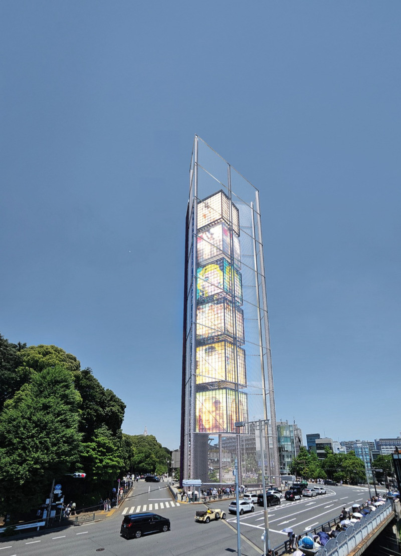 Cuboid Formations Enveloped in Transparent Facades with Textile Screens for a Dynamic Urban Exhibition Space