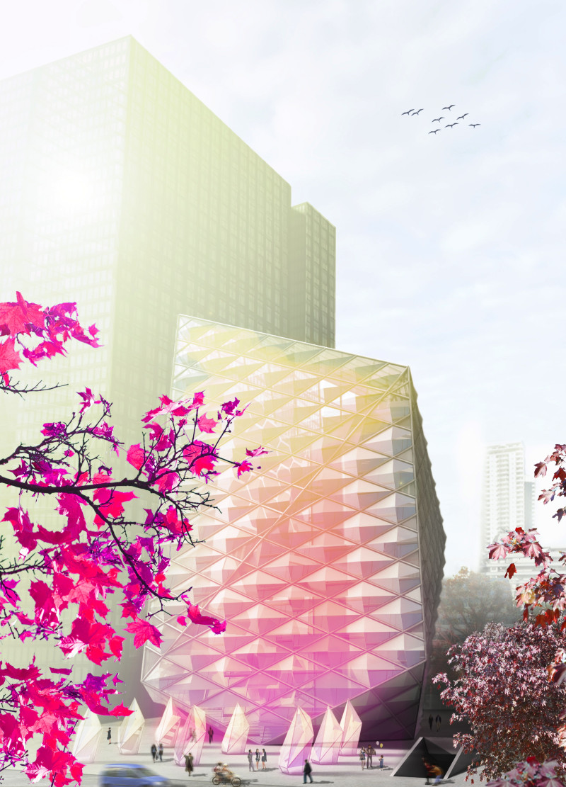 Crystalline Facade and Composite Materials Transforming Urban Learning Spaces