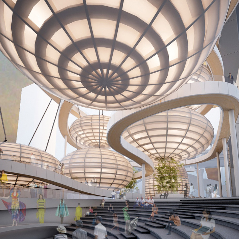 Cocoon-Shaped Etfe Structures and Reclaimed Timber Form a Sustainable Urban Hub