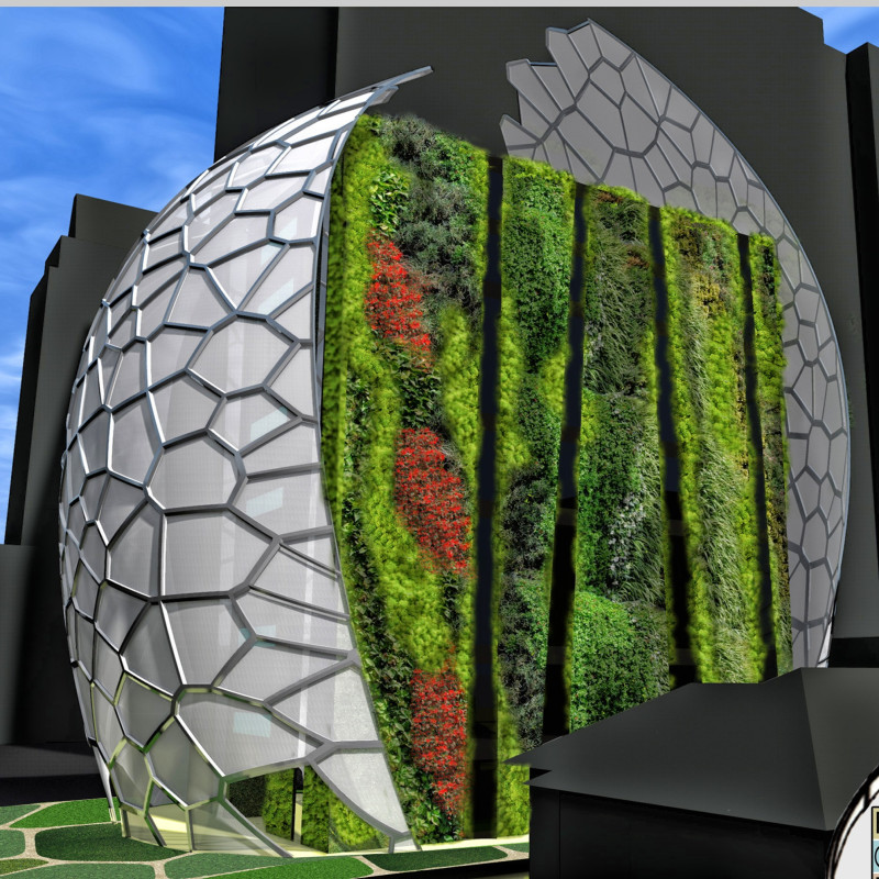 Dynamic Voronoi Facade with Living Walls Enriches Bangkok's Fashion Community Space