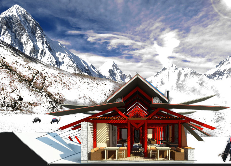 Charred Wooden Shingles and Cross-Laminated Timber Panels Enriching Community-Centric Spaces