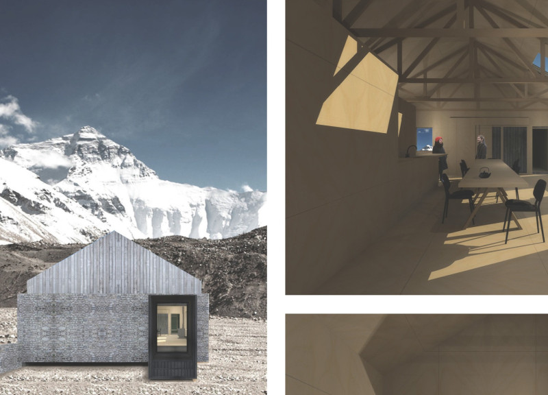 Charred Wooden Shingles and Prefabricated Timber Forming a High-Altitude Refuge
