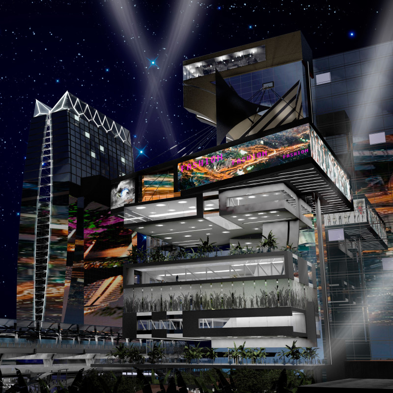 Transparent Cantilevers and Glass Facades Create a Dynamic Urban Hub with Sustainable Materials