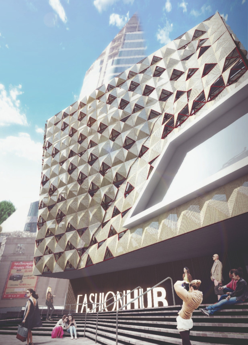 Perforated Metal Facade and Natural Ventilation Define a Collaborative Fashion Center in Bangkok