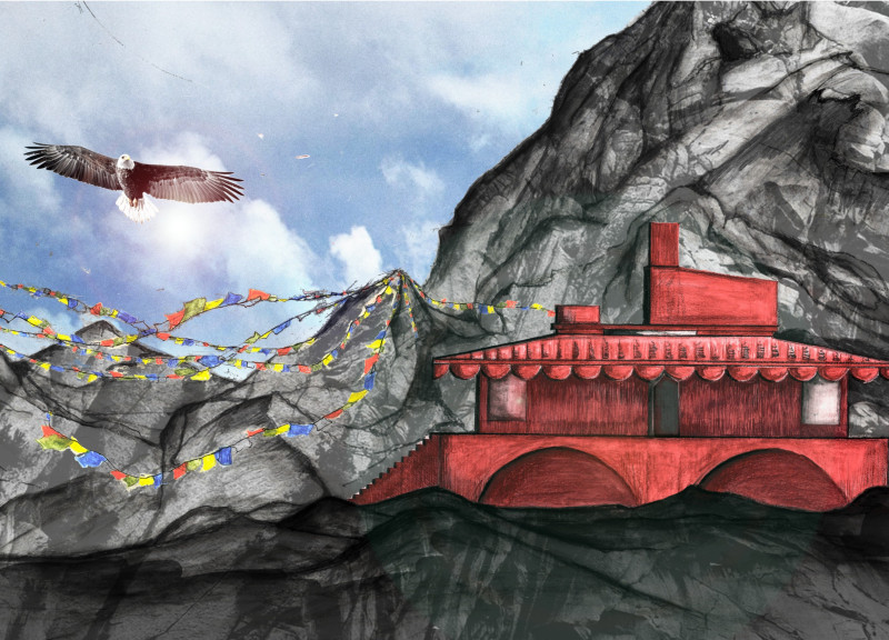 Crimson Paint and Himalayan Clay Create a Grounded Community Space with Natural Timber