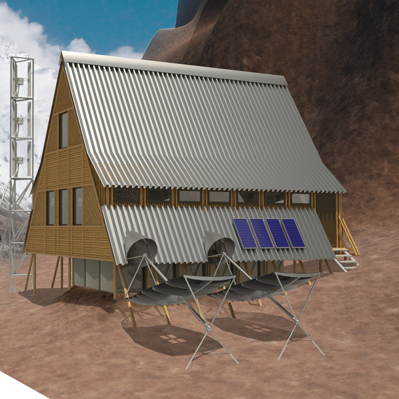 Bamboo Framework and Solar Energy Integration in a Remote Mountain Retreat