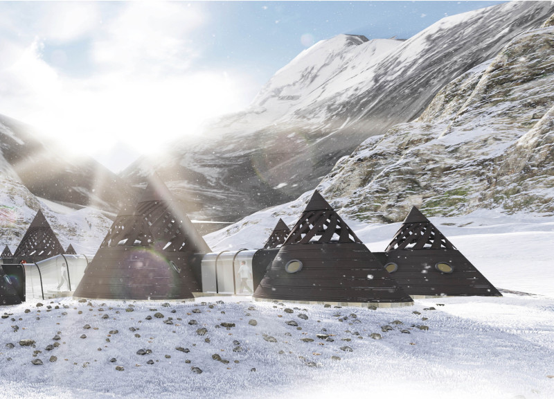 Wind-Resistant Conical Huts Crafted from Lightweight Composite Materials for Alpine Shelter