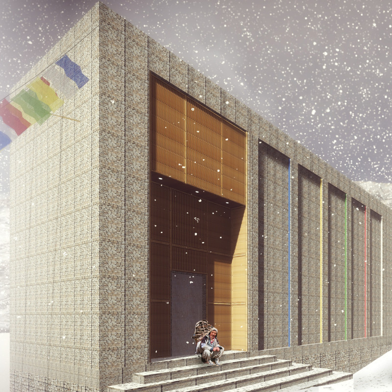 Gabion Walls and Thermal Mass Create Sustainable Refuge for Travelers