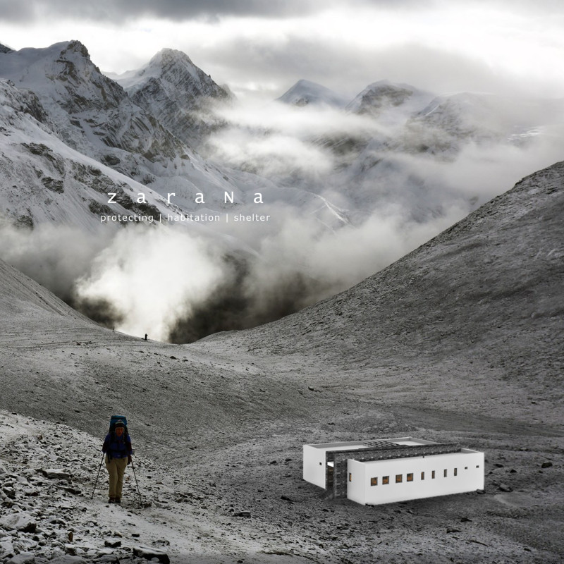 Weatherproof Shelter Constructed with Reinforced Walls and Eco-Friendly Materials for High-Altitude Resilience