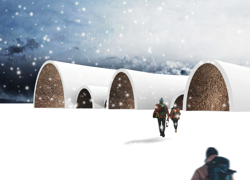 Rammed Earth Vaults Embracing Mountain Topology in a High-Altitude Retreat