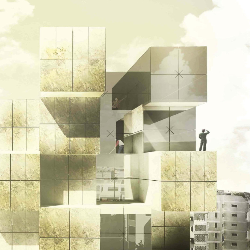 Translucent Marble Memorial Embracing Verticality and Community Reflection