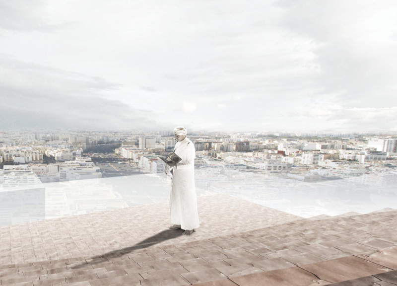 Sunken Plaza of Reinforced Concrete and Local Tiles Creates Reflective Community Space