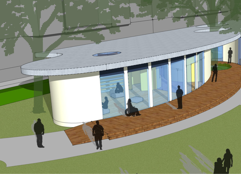 Translucent Glass Facades and Copper Roofing Foster Community Wellness in Urban Landscape