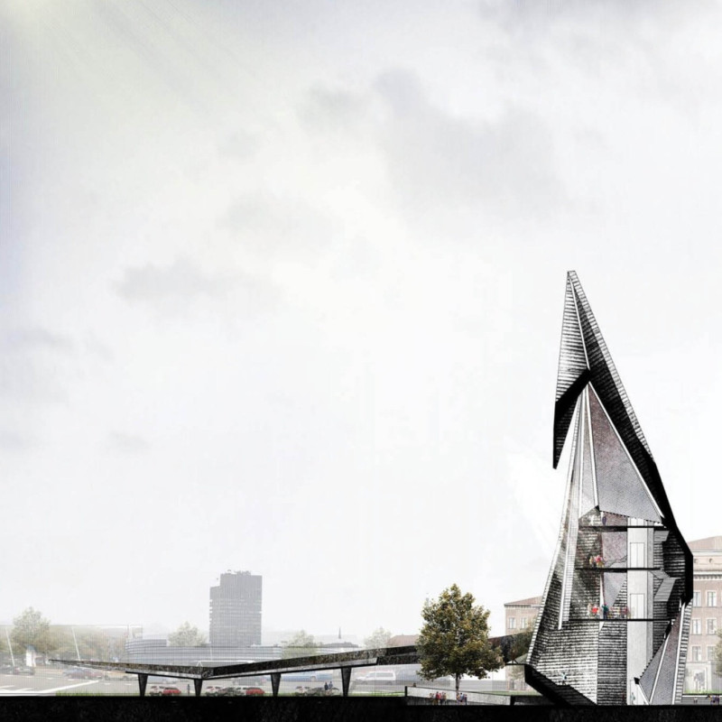 Triangular Forms in Metal and Concrete Highlight Cultural Reflection in Baltic Memorial