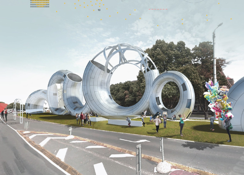 Circular Steel Structure Enhancing Community Engagement with Transparent Glass Facades
