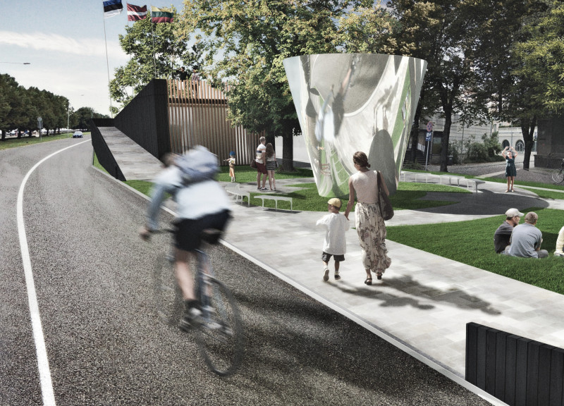 Resonance Chamber Crafted from Tarred Wood and Limestone in a Dynamic Public Memorial