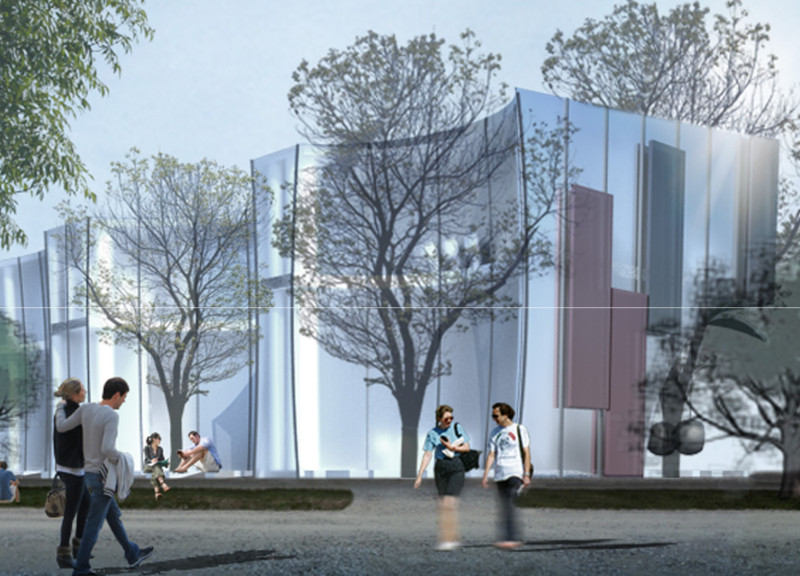 Translucent Polycarbonate Facade Enhancing Natural Light in a Geothermal Community Health Center