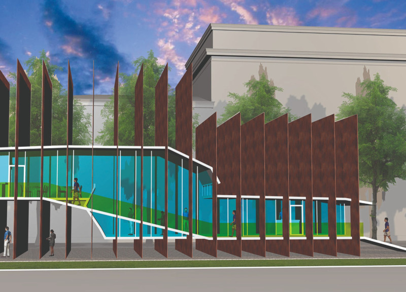 Corten Steel Fins and Curved Form Create a Memorial Reflecting Historical Unity