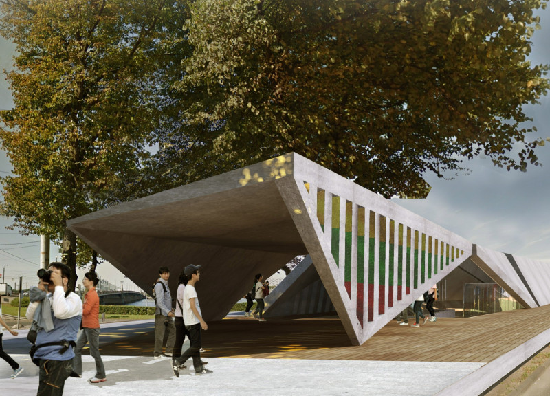 Charred Wood Shingles and Glass Facade Complement Public Memorial for Historical Reflection