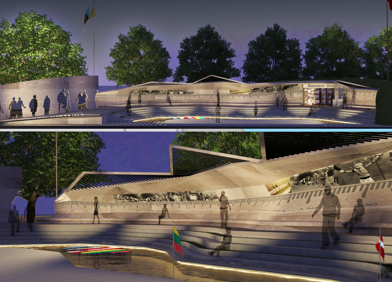 Geothermal Courtyards and Glass Facades in a Sustainable Memorial Context