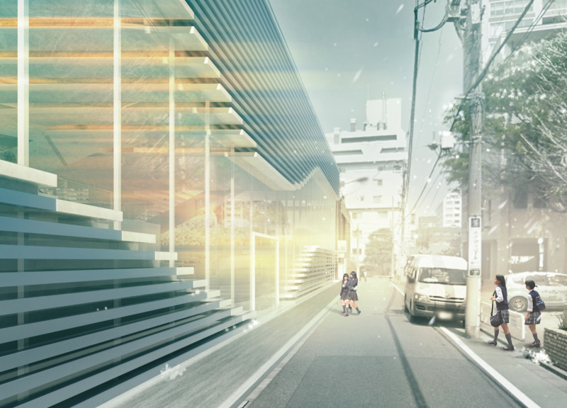 Louvered Glass Façade and Concrete Framework Enhance Cultural Interaction in Community Hub