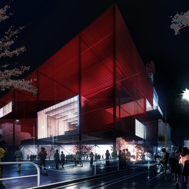 Translucent Glass Façade with Sustainable Wood Integration for a Cultural Hub