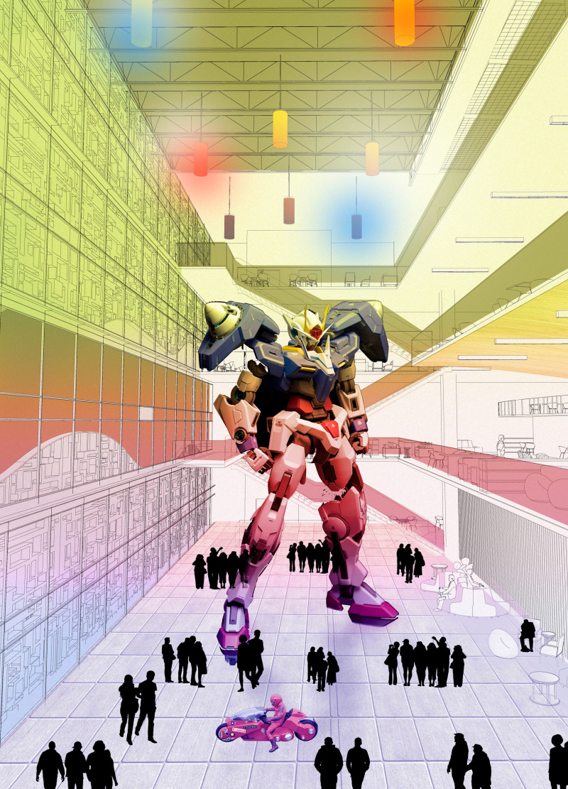 Punctured Metal Facade and Steel-Enhanced Community Hub in Urban Tokyo