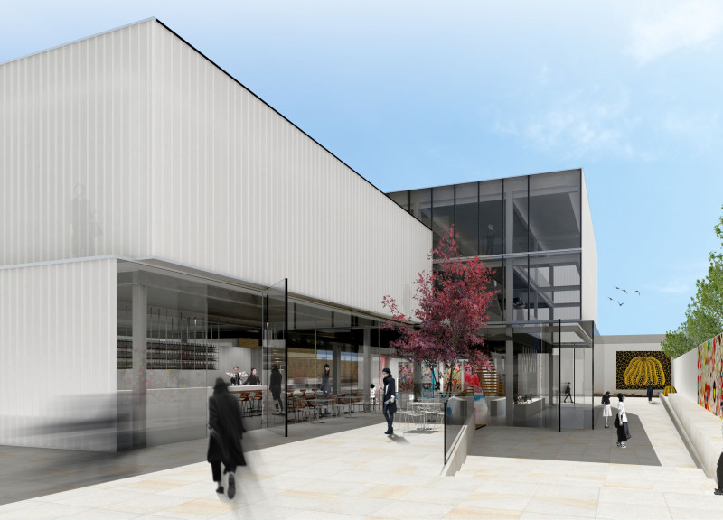 Translucent Facade of Polycarbonate Panels and Reinforced Concrete in a Community Cultural Space