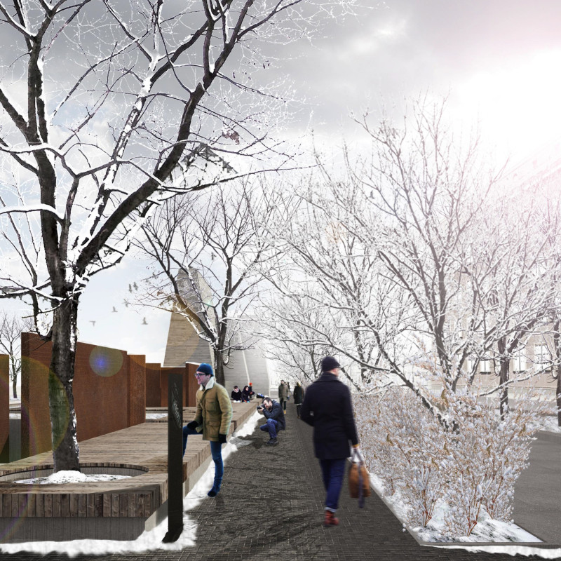 Corten-Steel Walls and Reflective Surfaces Shape a Community Memorial