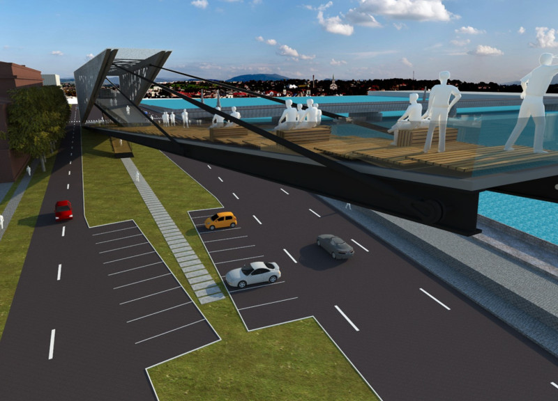 Cable-Stayed Structure Integrating Concrete and Glass for Community Engagement