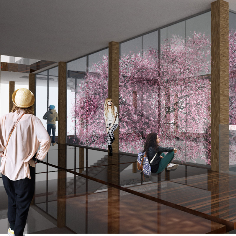 Metamaterials and Transparency Define a Cultural Center with Engineered Hardwood and Urban Integration