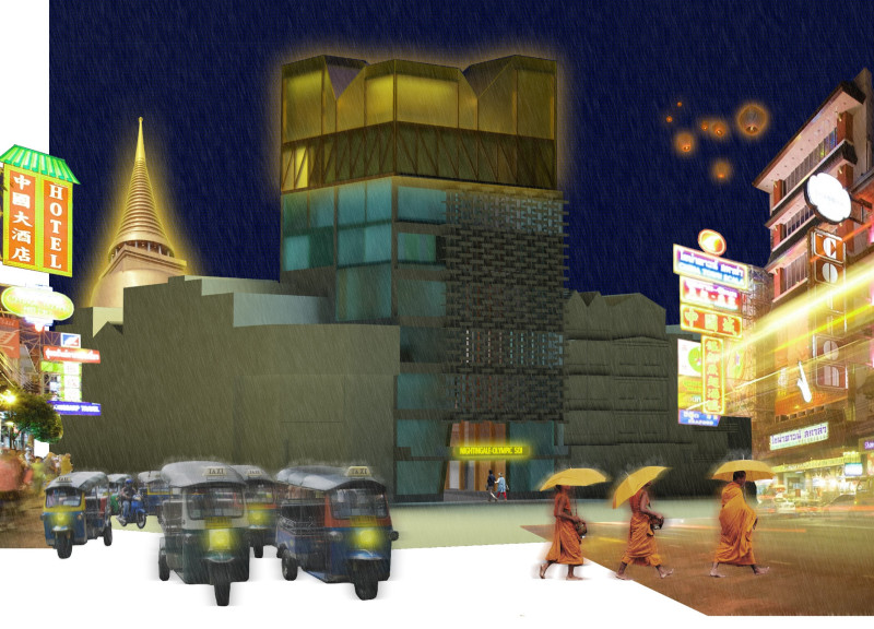 Translucent Facade of Polycarbonate and Concrete Shapes a Flexible Arts Hub