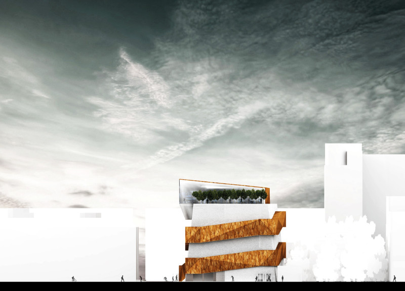 Charred Wood Shingles and Natural Light Define a Cultural Hub Anchored by Multi-Tiered Forms