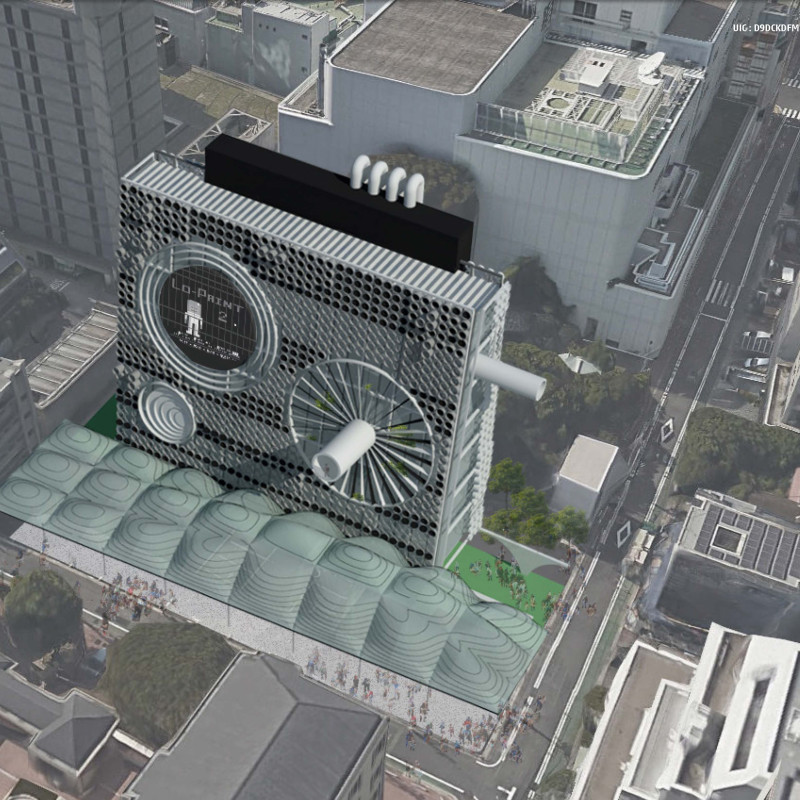 Hexagonal Facade and Green Roof Integrate Steel and Polycarbonate in Tokyo Community Hub