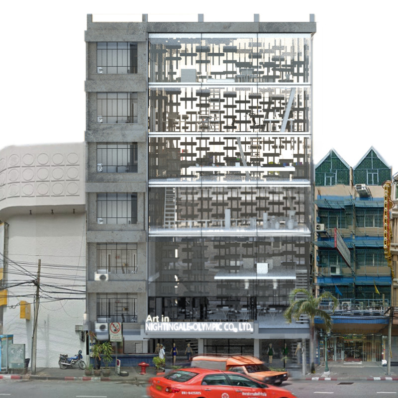 Perforated Facade of Textured Metal Panels Enhances Community Engagement in Mixed-Use Development