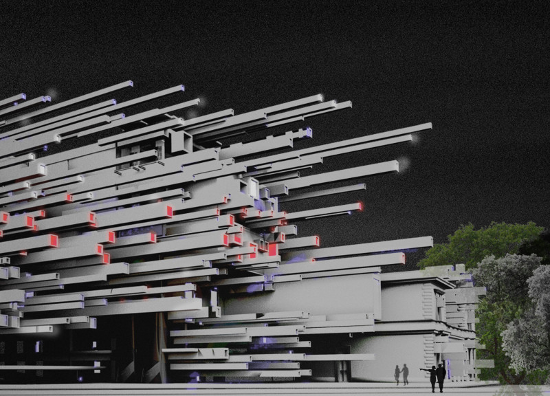 Dynamic Spaces with Glass Facades and Integrated LED Lighting for Community Engagement