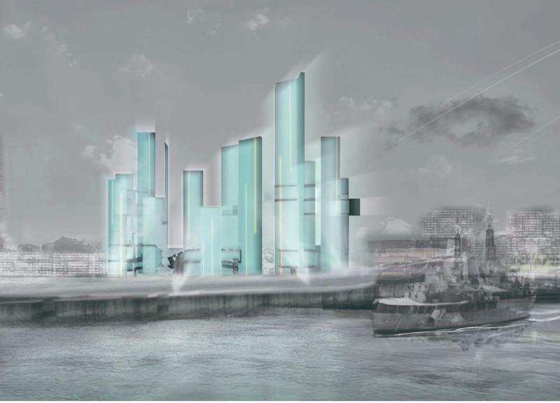 Vertical Structures Crafted from Glass and Steel Highlighting Interactive Spaces Within a Sustainable Urban Environment