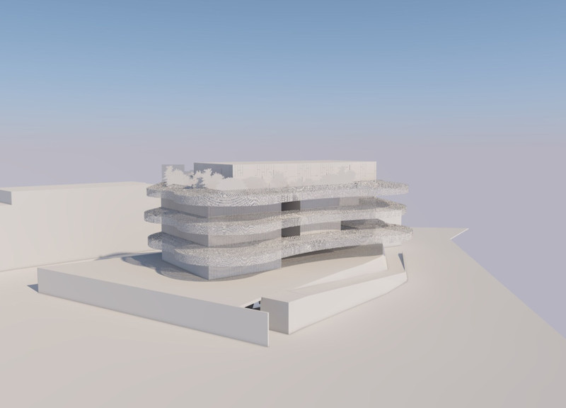 Translucent Plastic Panels and Steel Mesh Form a Flexible Community Hub