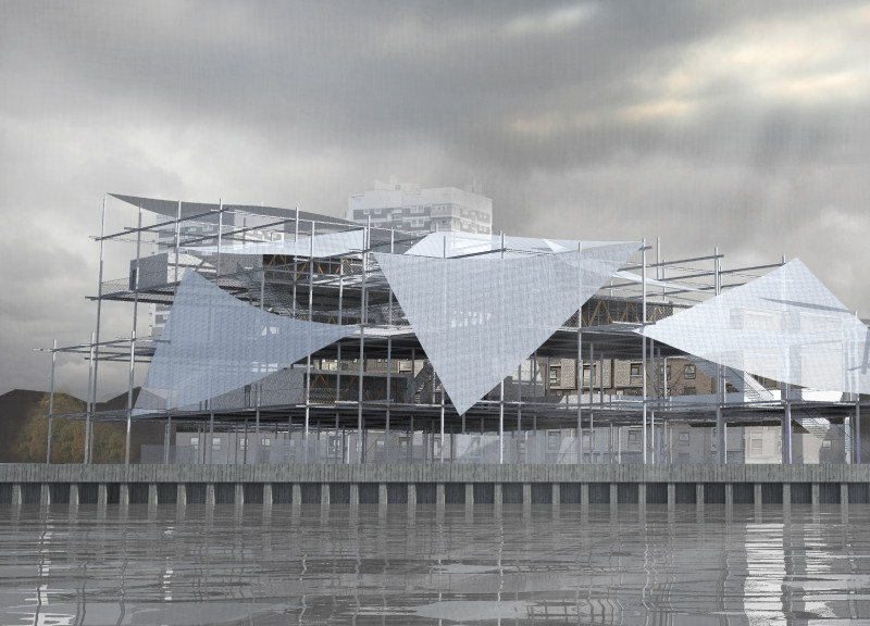 Charred Wooden Shingles Complementing Flexible Spaces in a Multifunctional Laboratory