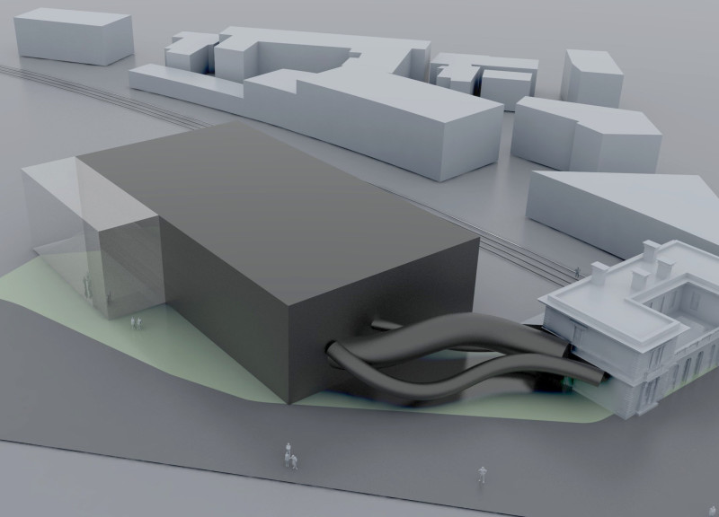 Sinuous Connector of Steel and Concrete Unites Contemporary Structure with Historic Context