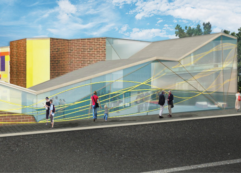 Polyhedral Glass Facade Integrating Natural Ventilation and Community Engagement Spaces