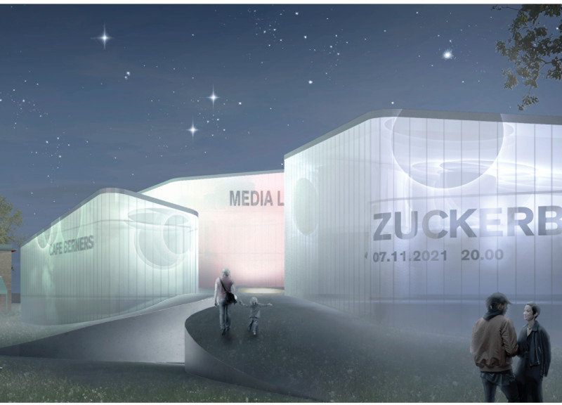 Interactive Globe Display and Transparent Glass Façade in a Community Learning Hub