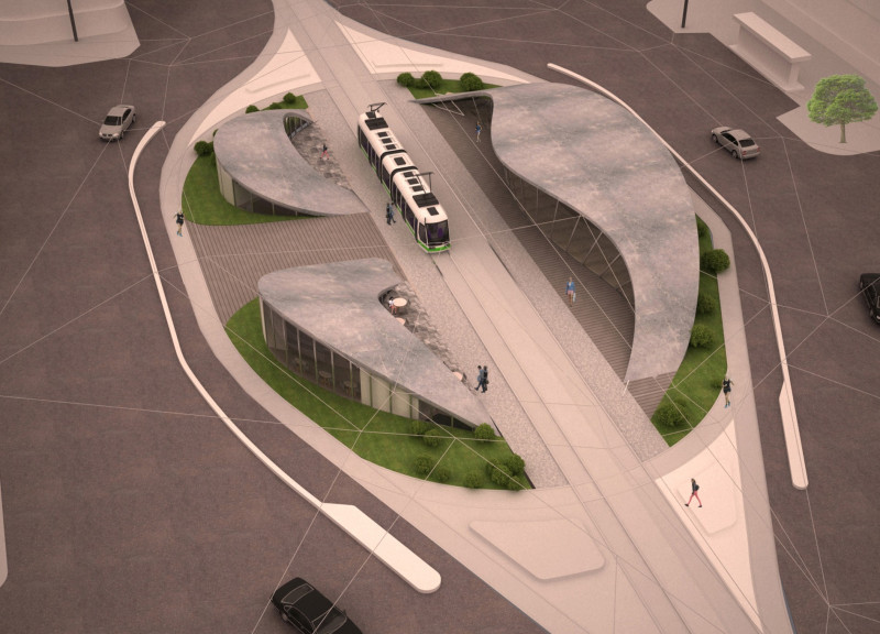 Curvilinear Concrete Structure Enhanced by Natural Light and Community Engagement