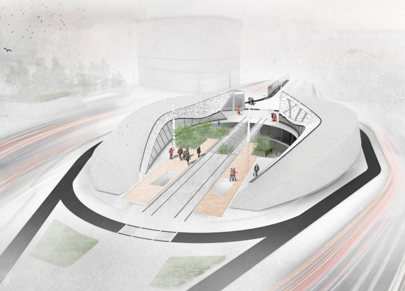 Textured Concrete and Natural Light Define a Multifunctional Urban Hub in Historic Context